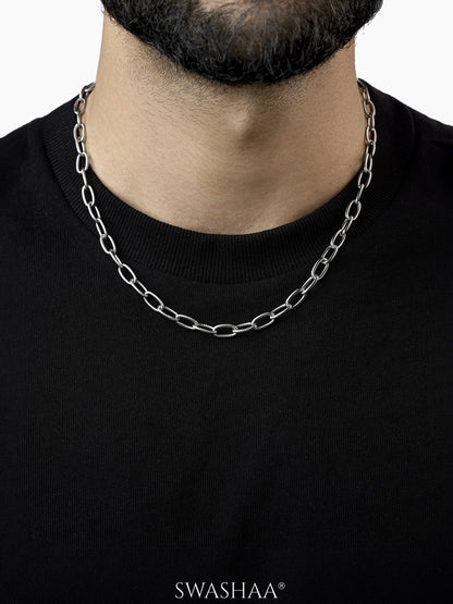 Heren Textured Links Silver Men's Chain