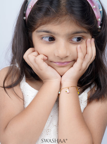 Honey Bee Bloom Charms 18K Gold Plated Kid's Loose Bracelets