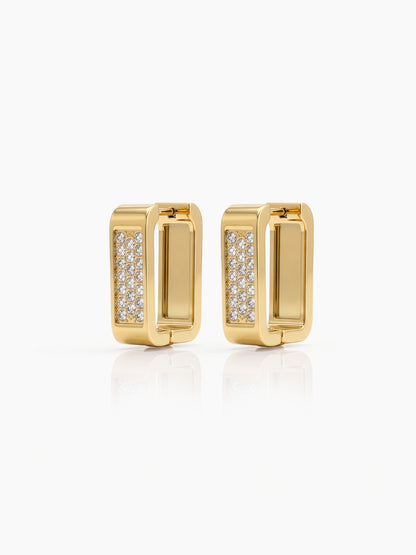 Honora Diamond 18K Gold Plated Women's Hoop Huggie Earrings