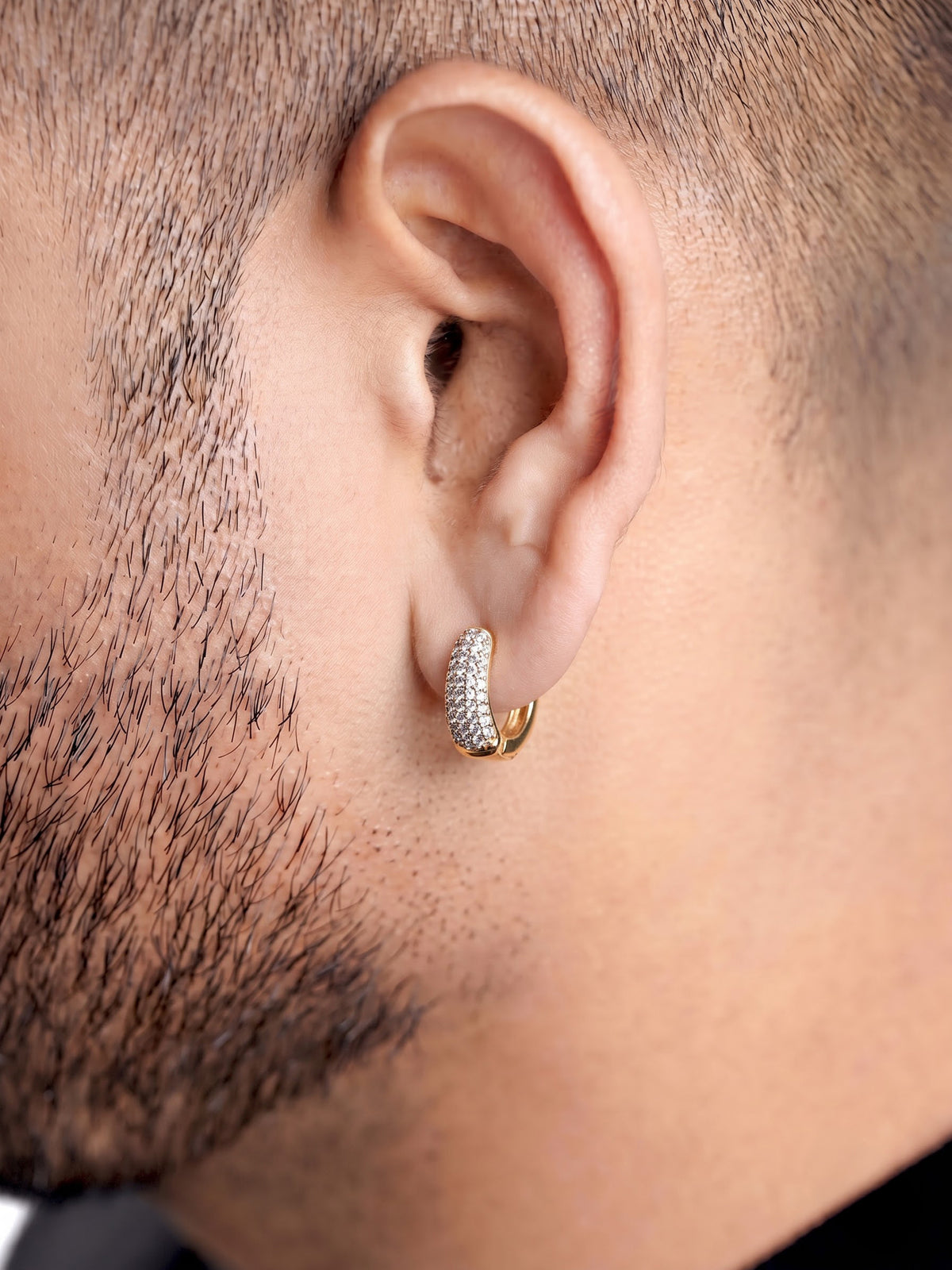 Honoria Diamond 18K Gold Plated Men's Hoop Earrings