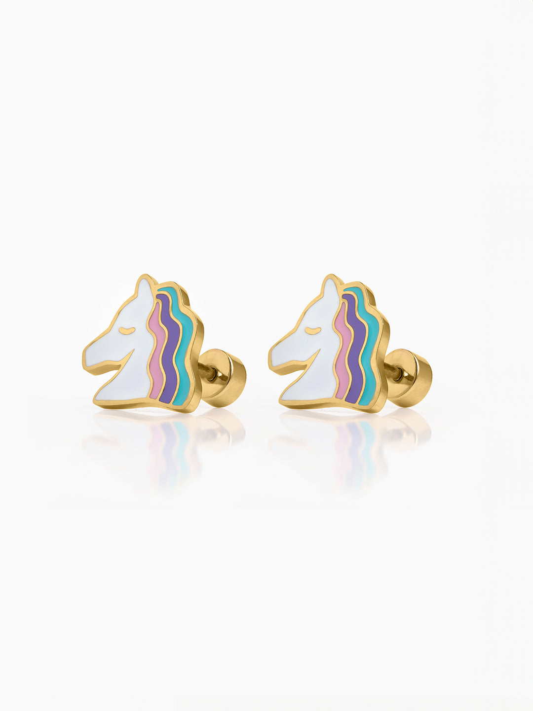 Hoo la Unicorn and Heart Charms Kid's Jewelry Set Of 3 - Necklace, Bracelet & Stud Earrings