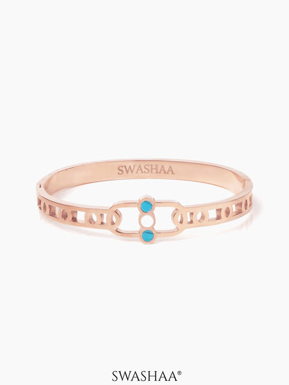 Hylee Trio Evil Eye Turquoise White Marble Rosegold Plated Bracelet