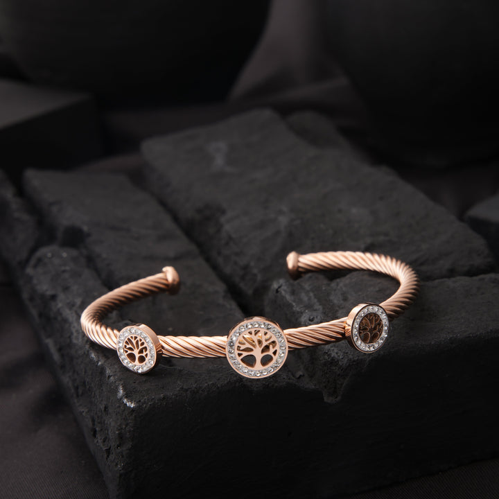 Izalea Lifetree Cuff Rosegold Plated Bracelet