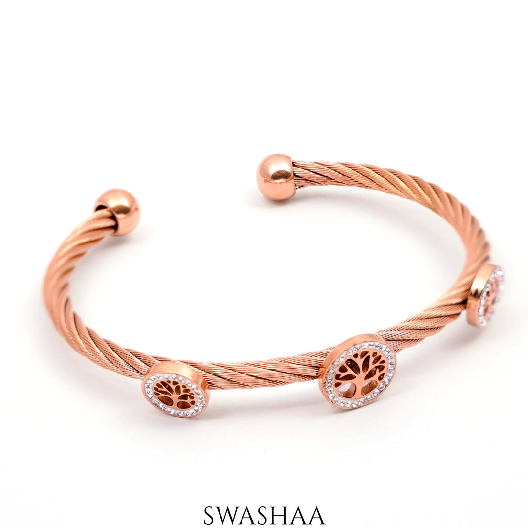 Izalea Lifetree Cuff Rosegold Plated Bracelet