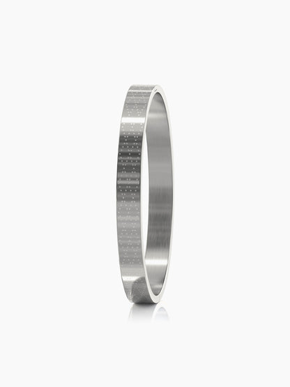 Ian Geomatric Pattern Silver Men's Kada