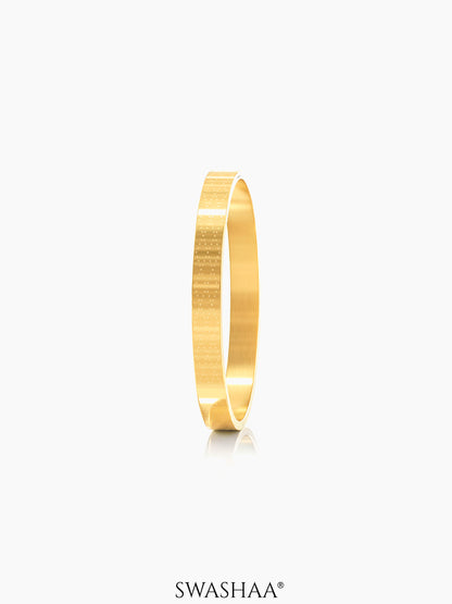 Ian Geomatric Pattern 18K Gold Plated Men's Kada