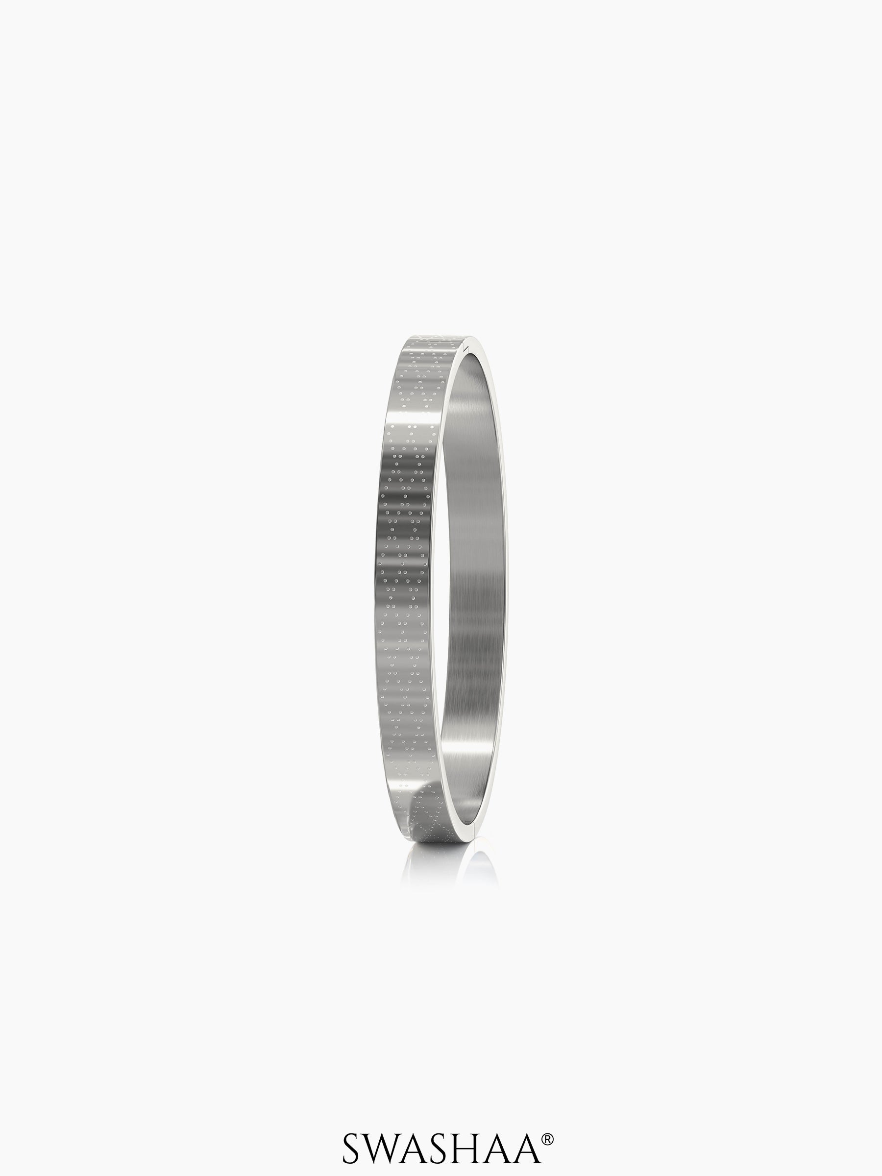 Ian Geomatric Pattern Silver Men's Kada