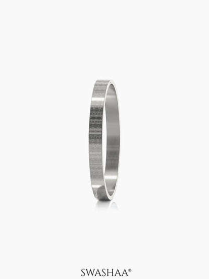 Ian Geomatric Pattern Silver Men's Kada