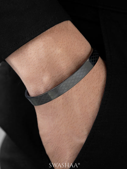 Ian Geomatric Pattern Black Men's Kada