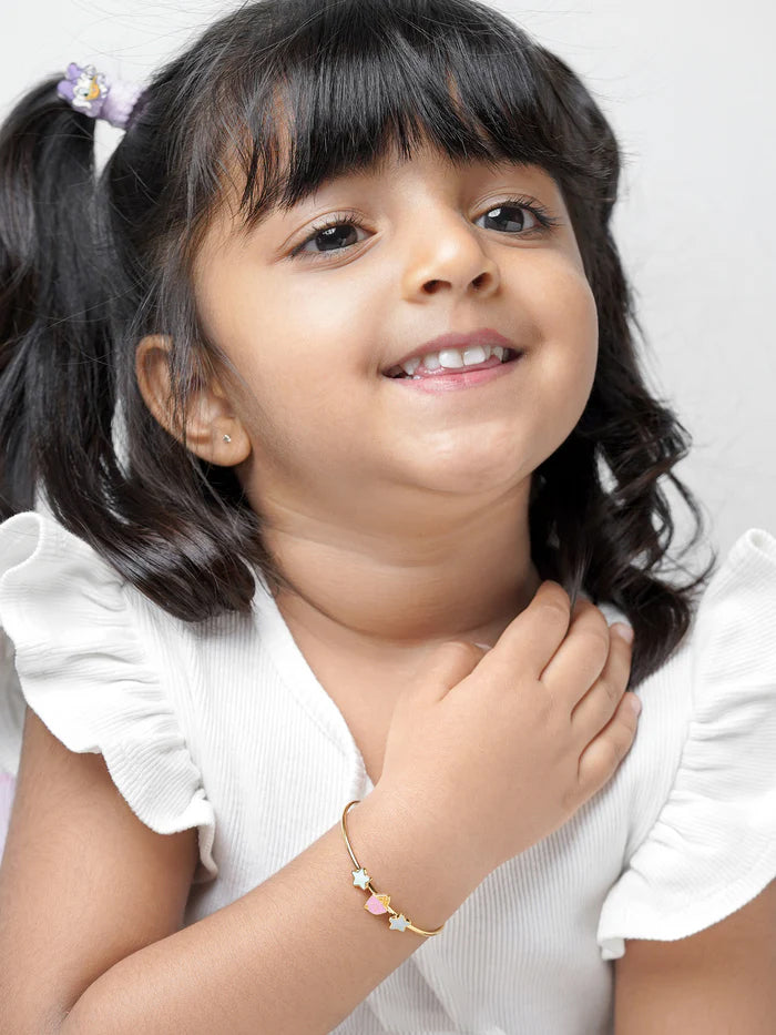 Icecream Twinkle Charms 18K Gold Plated Kid's Cuff Kada Bracelet