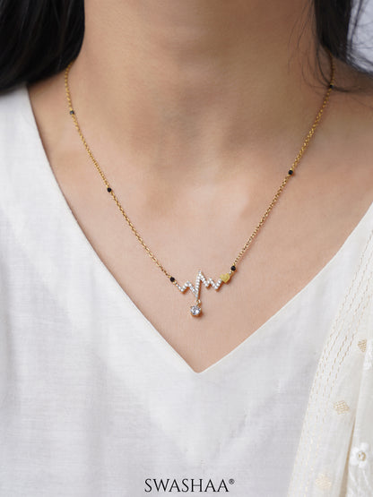 Inara Heartbeat Dangling Diamond Star Charm 18K Gold Plated Mangalsutra