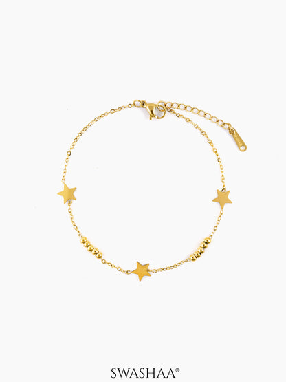 Ira Star Beads Charms 18K Gold Plated Chain Loose Bracelet