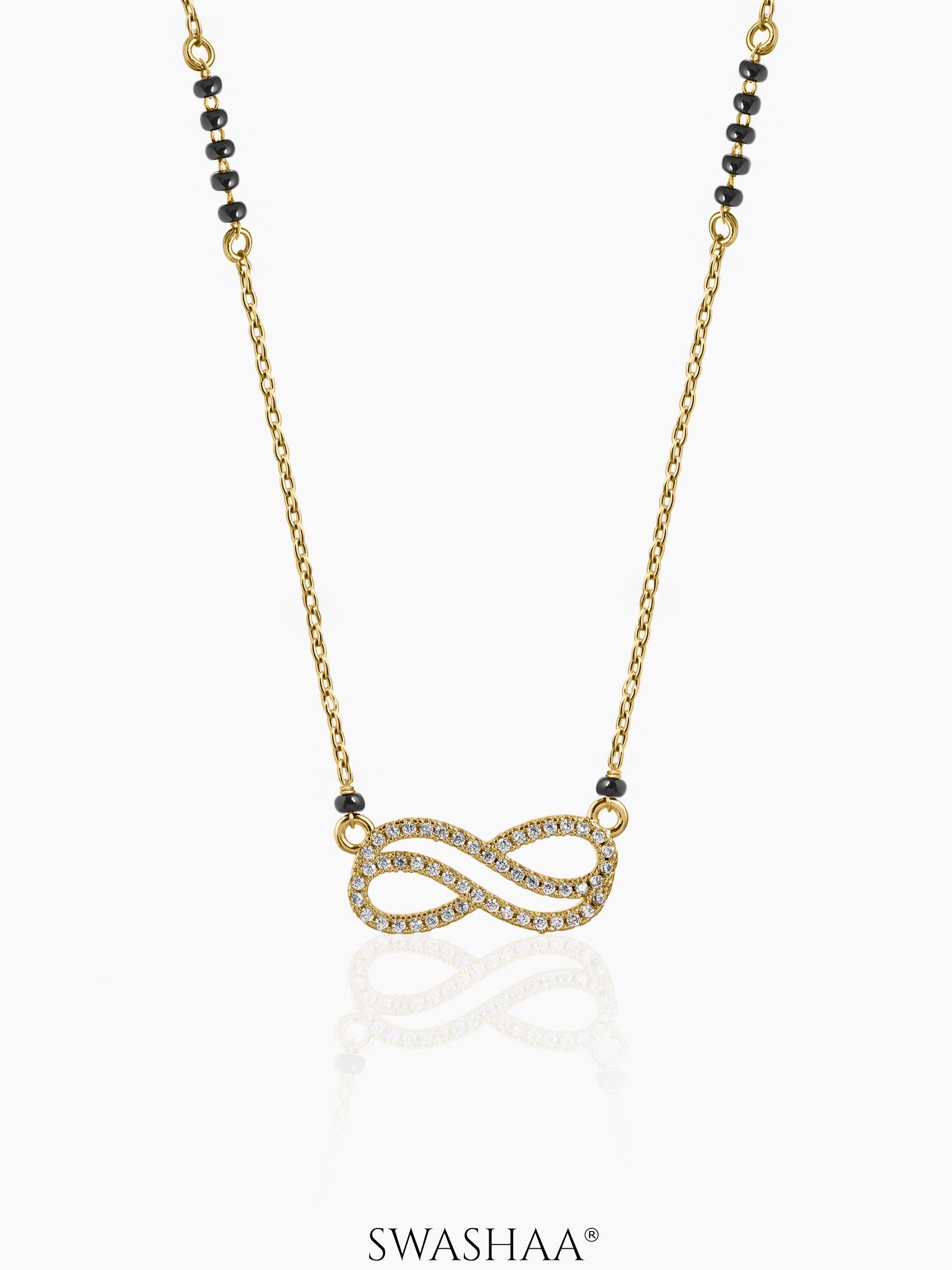 Iraani Infinity Diamond 18K Gold Plated Mangalsutra