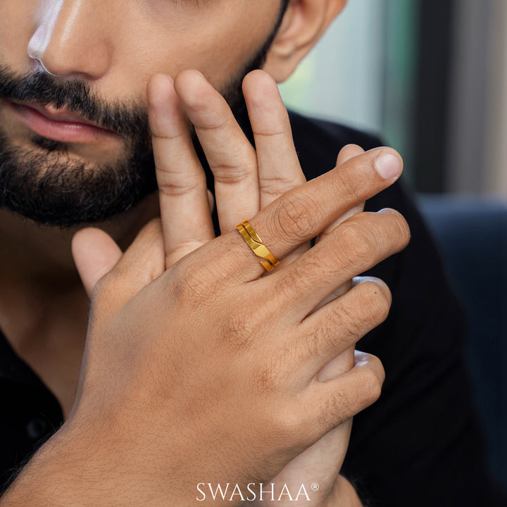 Ironclad 18K Gold Plated Men's Ring