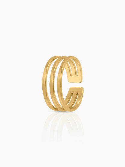 Irya Triple Layered 18K Gold Plated Ring