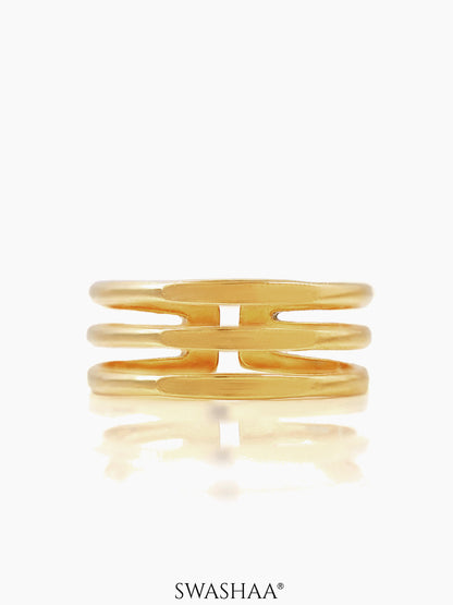 Irya Triple Layered 18K Gold Plated Ring