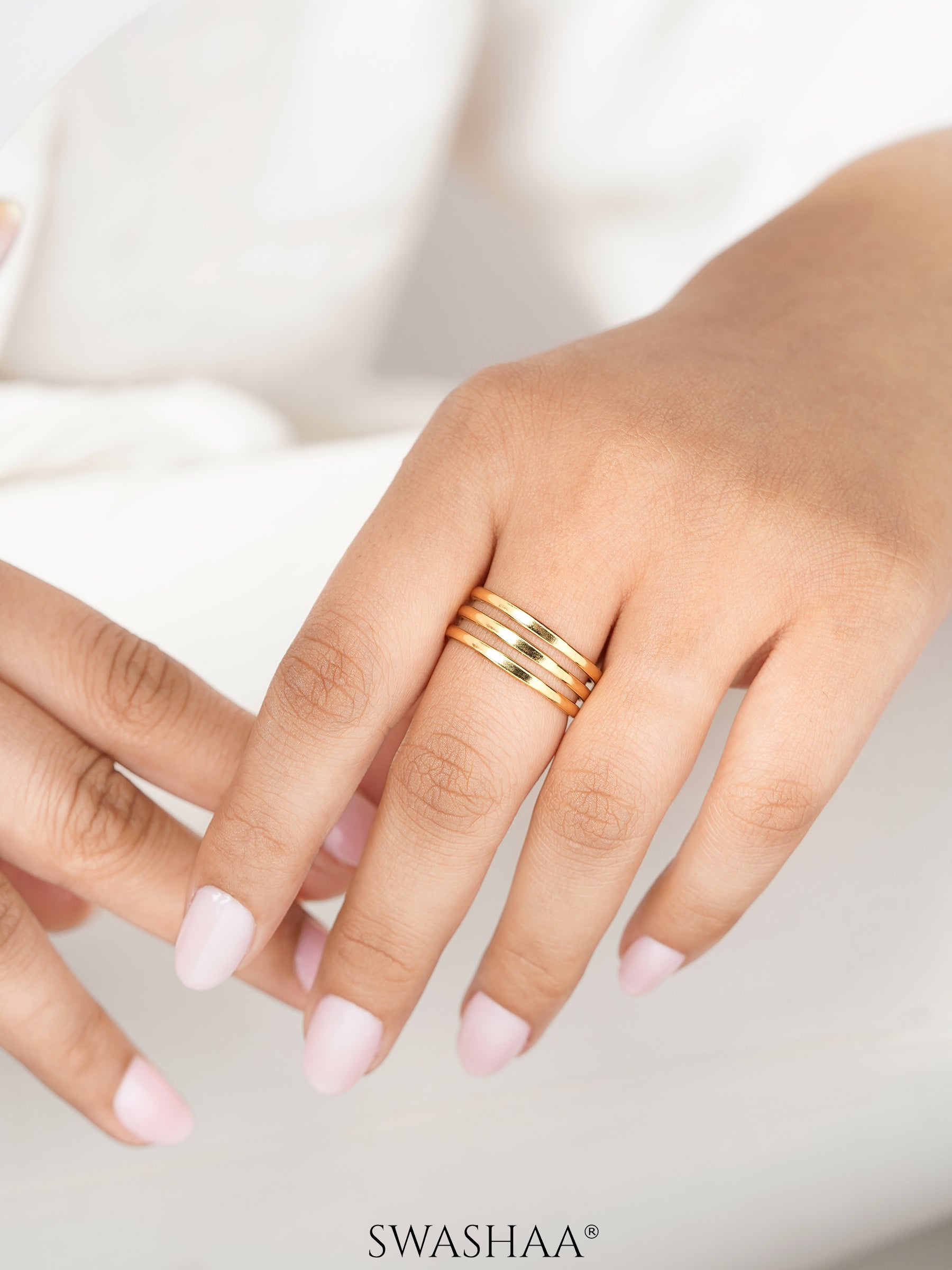 Irya Triple Layered 18K Gold Plated Ring
