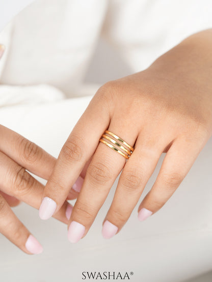 Irya Triple Layered 18K Gold Plated Ring