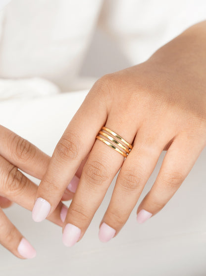 Irya Triple Layered 18K Gold Plated Ring