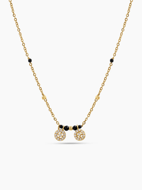 Ishika Twin Diamond 18K Gold Plated Mangalsutra