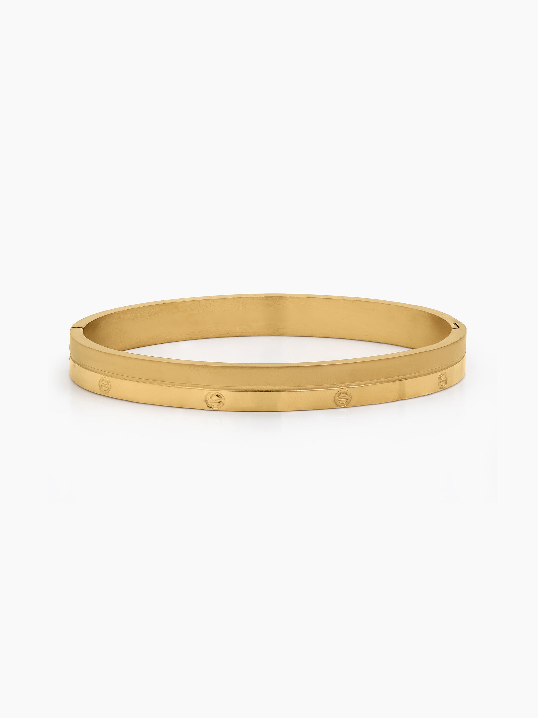 Ishir 18K Gold Plated Men's Solid Band Bracelet 