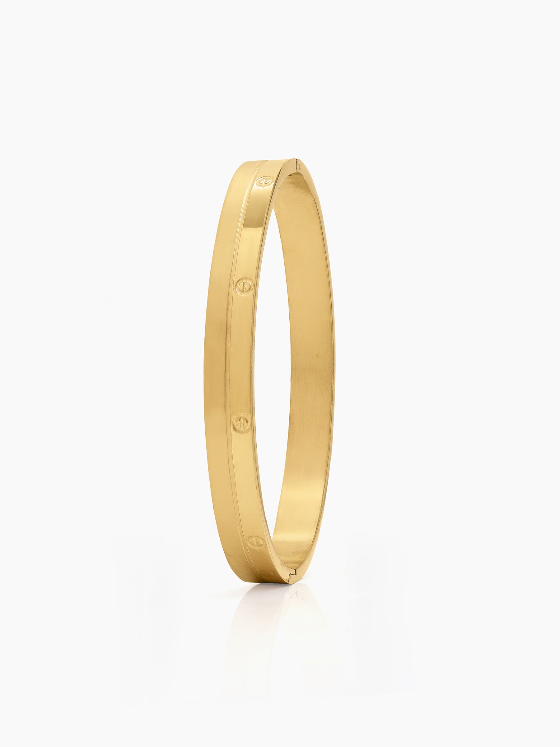 Ishir 18K Gold Plated Men's Solid Band Bracelet 