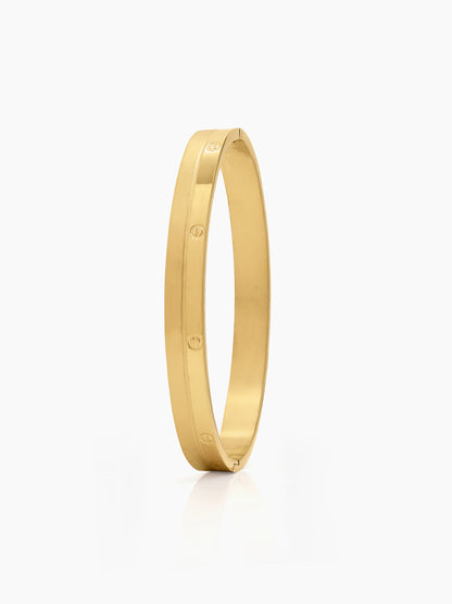 Ishir 18K Gold Plated Men's Solid Band Bracelet 