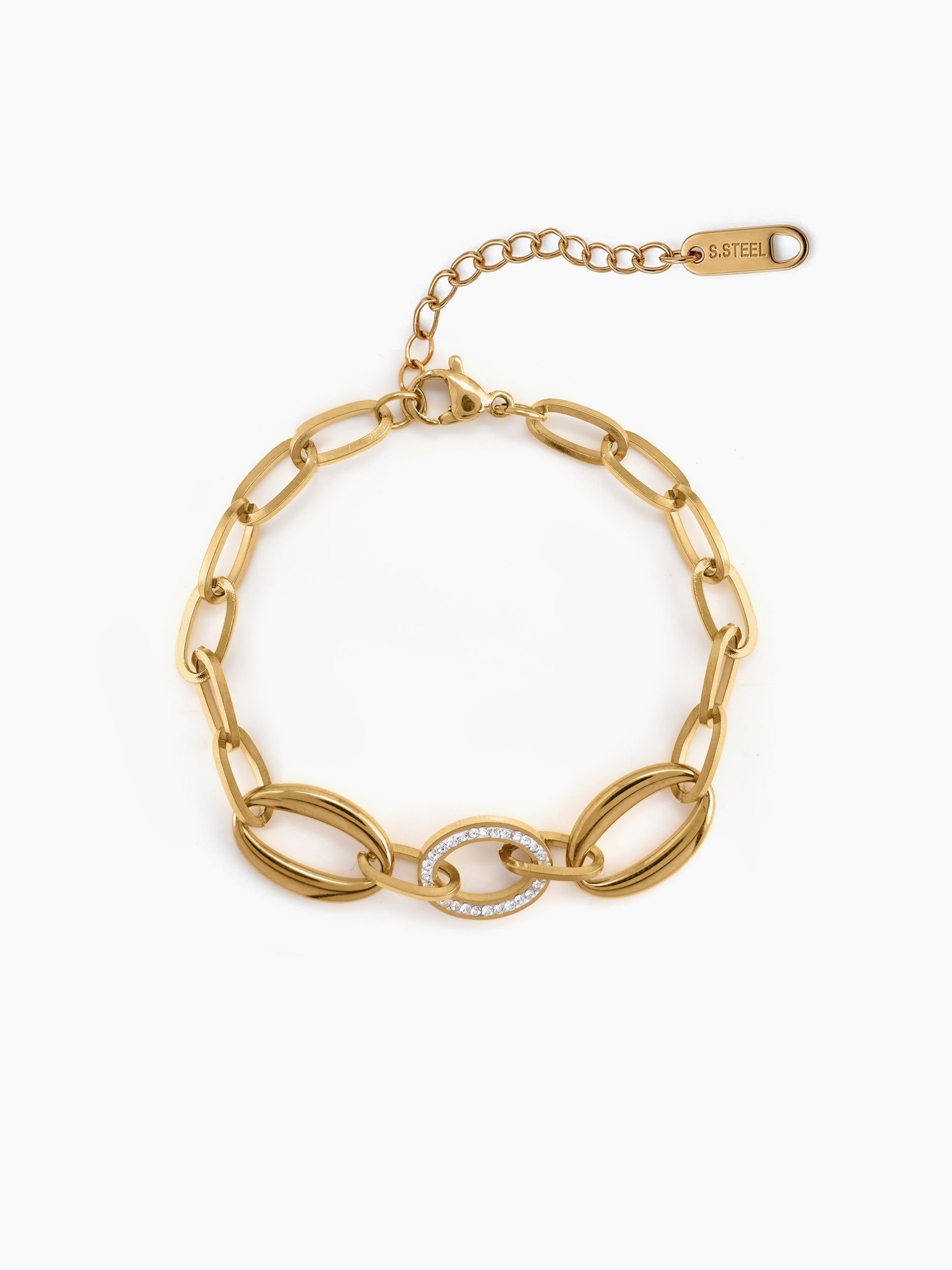 Ishvik Diamond Bond Link Chain 18K Gold Plated Rakhi