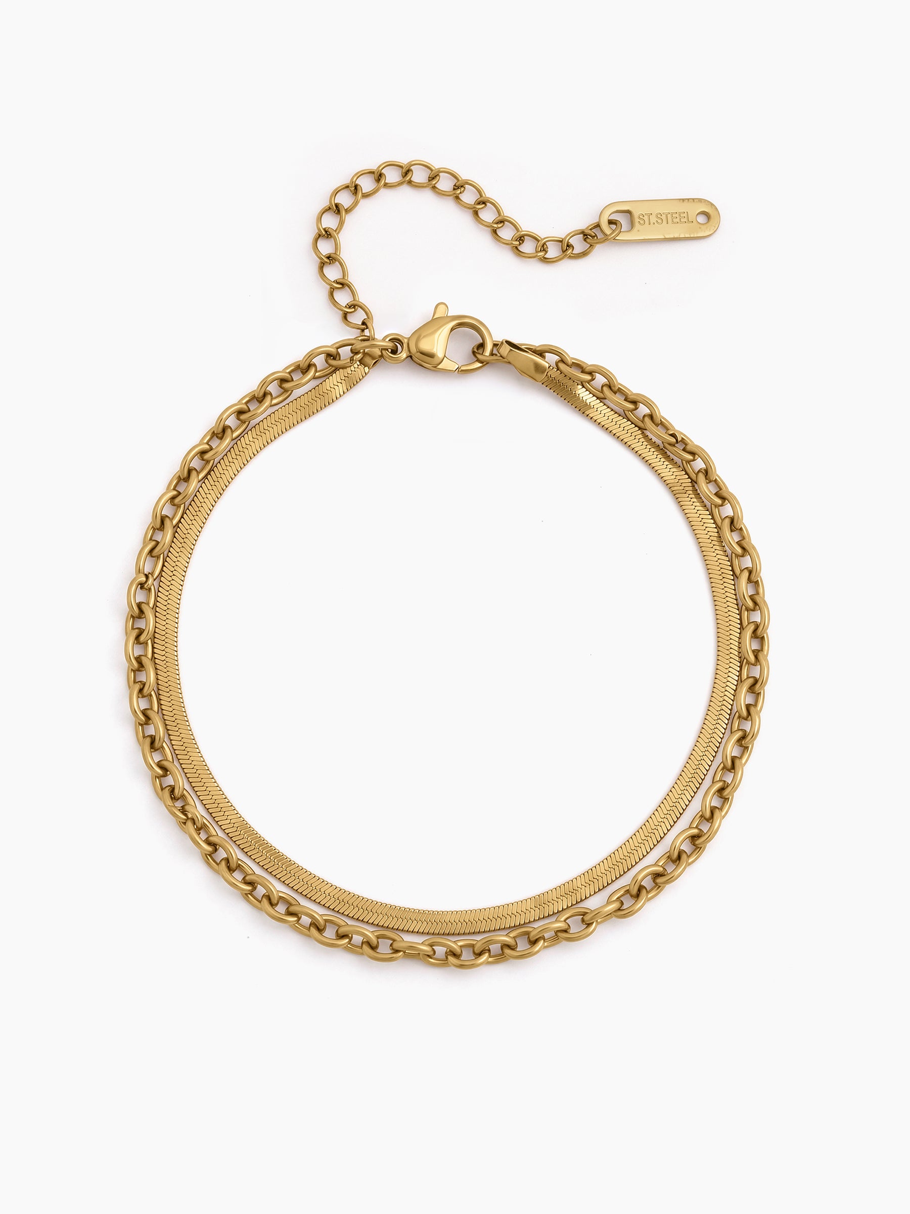 Ismera Layered 18K Gold Plated Women’s Loose Chain Bracelet