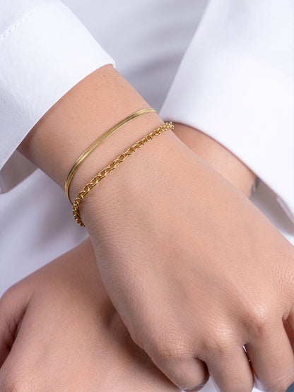 Ismera Layered 18K Gold Plated Women’s Loose Chain Bracelet