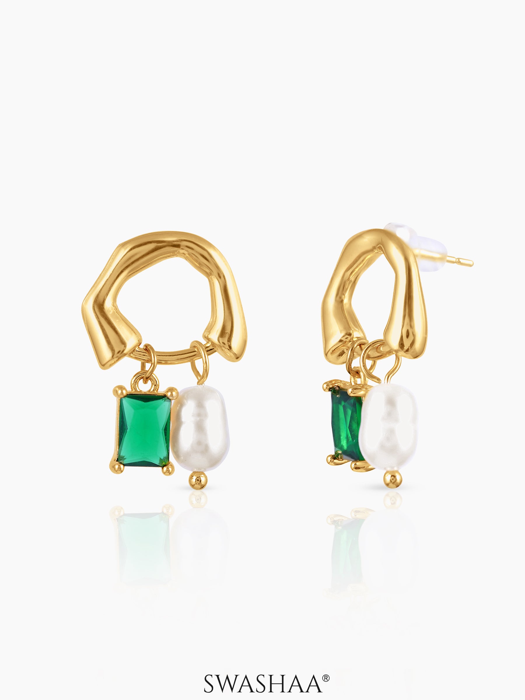Isolde Pearl 18K Gold Plated Earrings