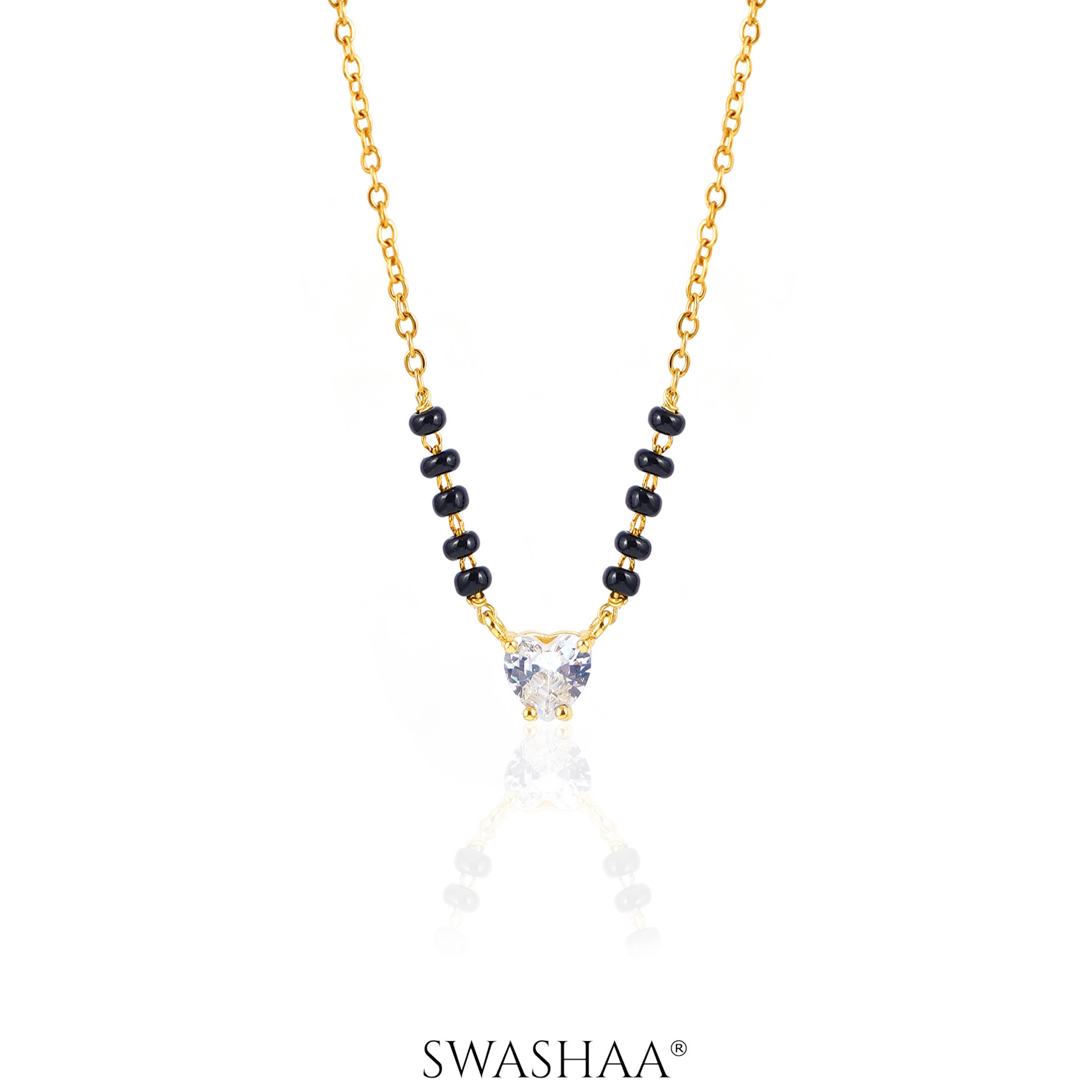 Ivana Solitaire Heart 18K Gold Plated Mangalsutra