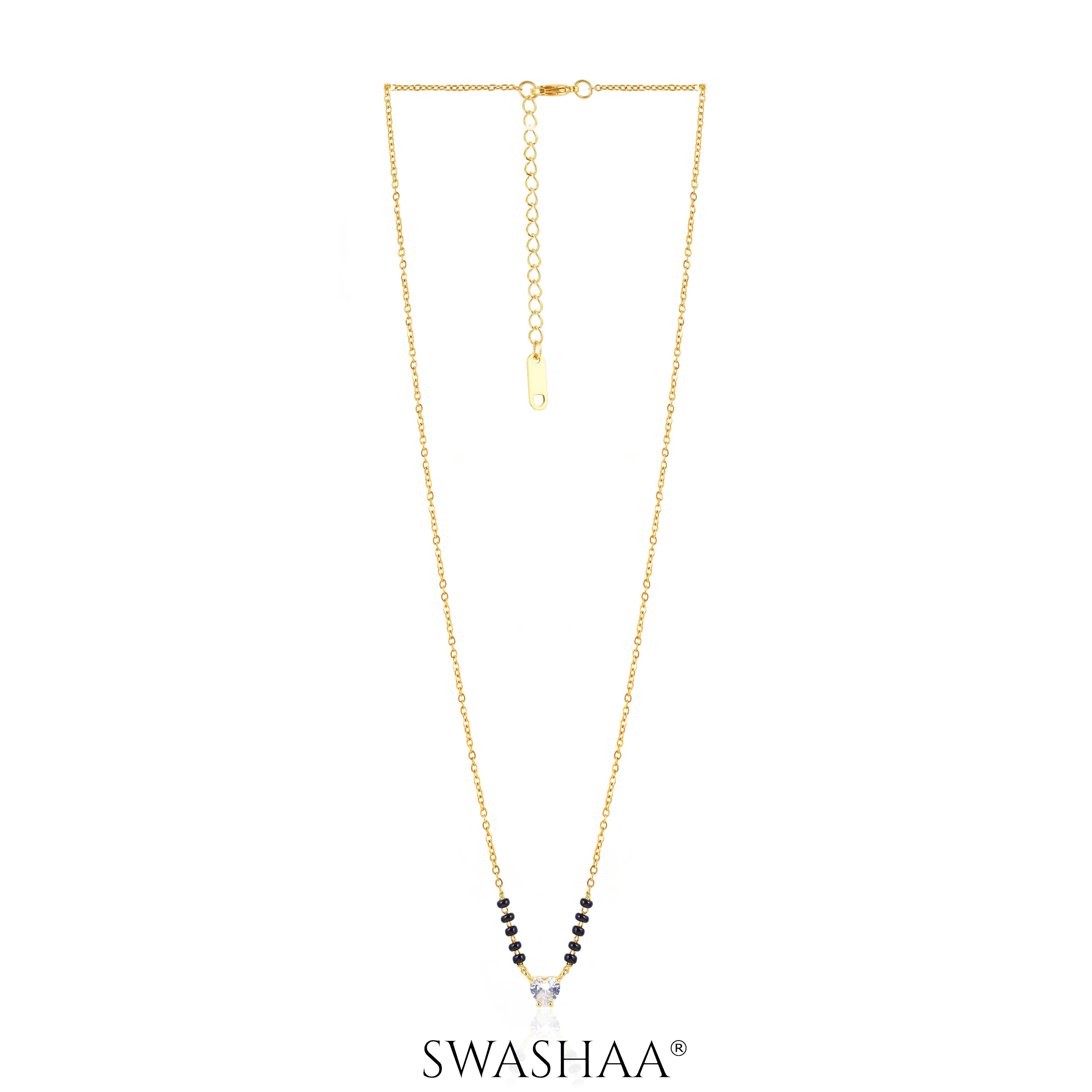 Ivana Solitaire Heart 18K Gold Plated Mangalsutra