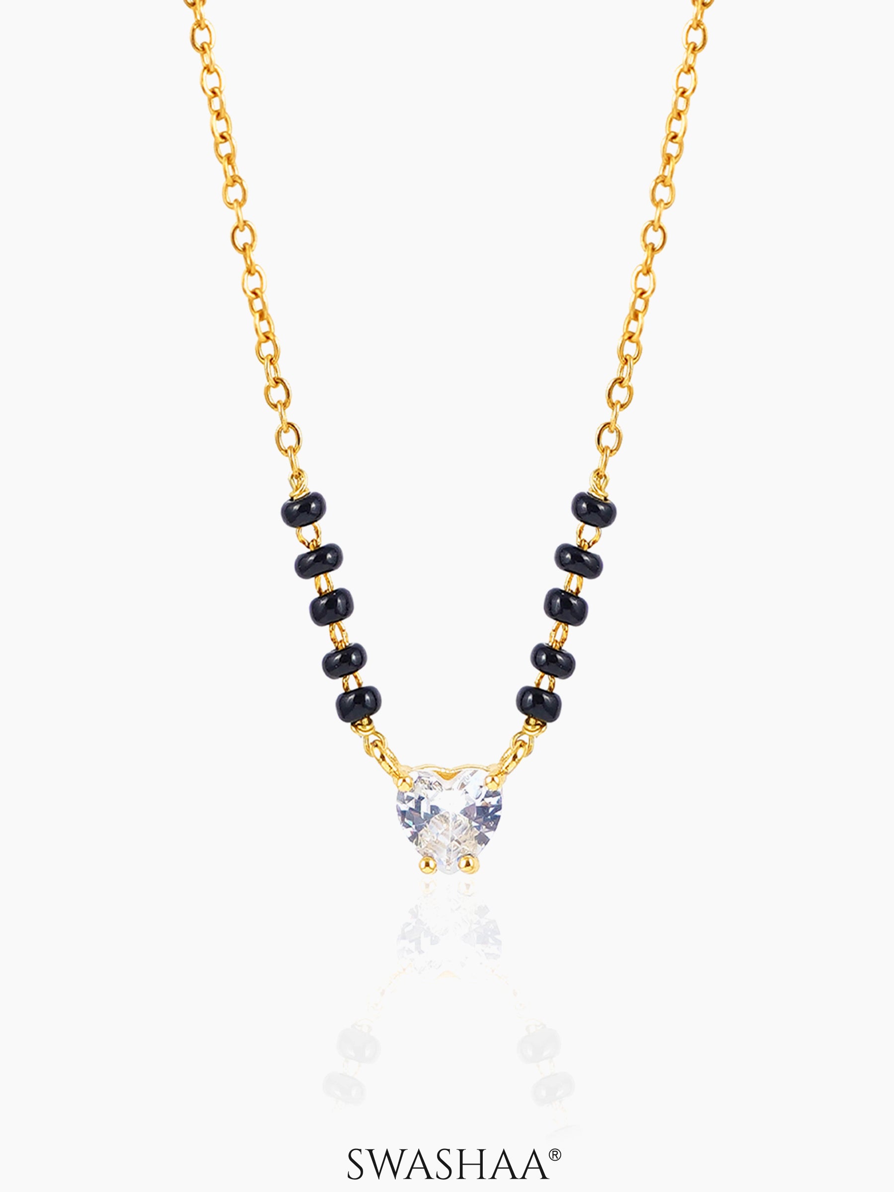 Ivana Solitaire Heart 18K Gold Plated Mangalsutra