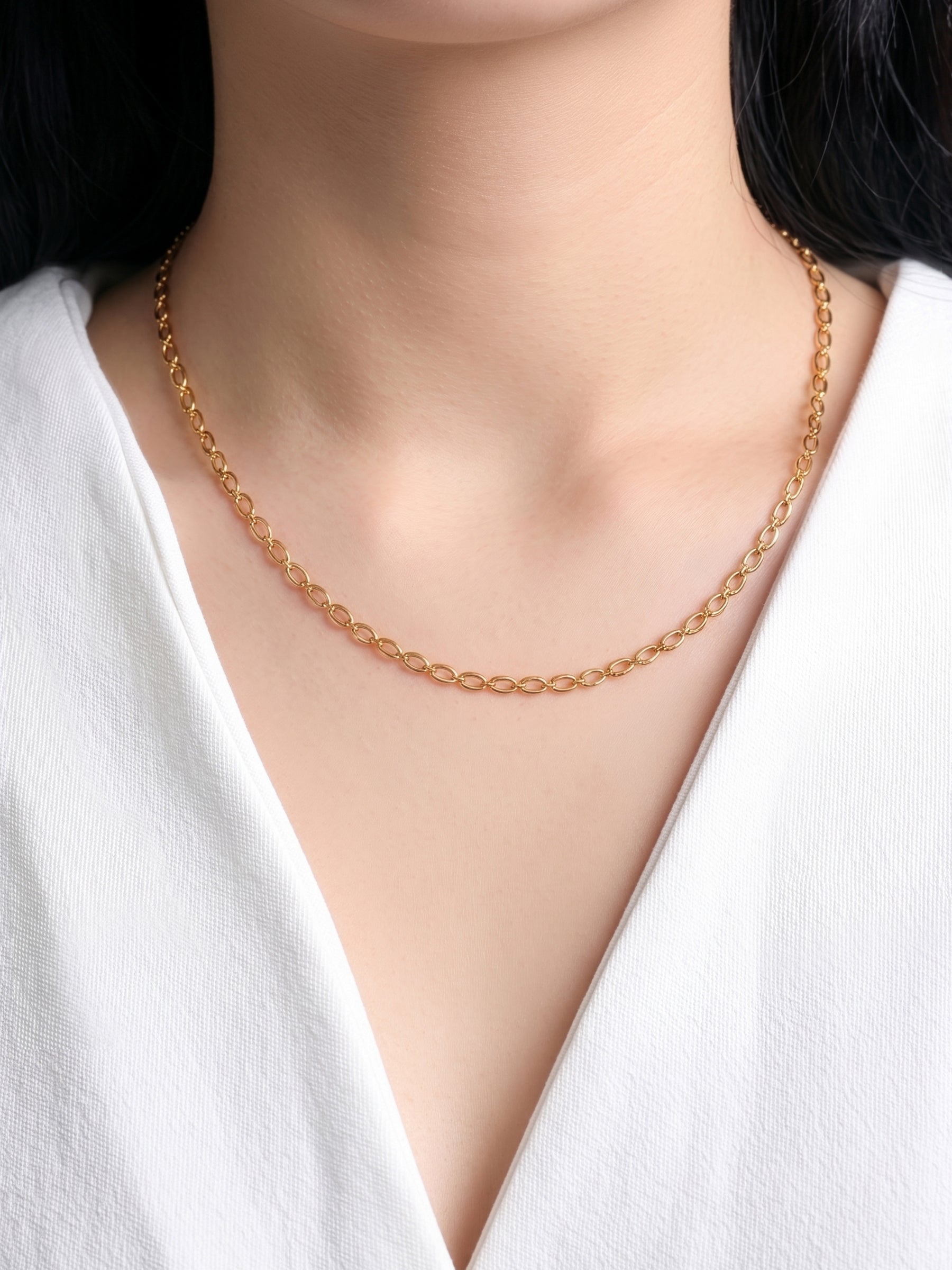 Ivela Link Line 18K Gold Plated Women's Chains