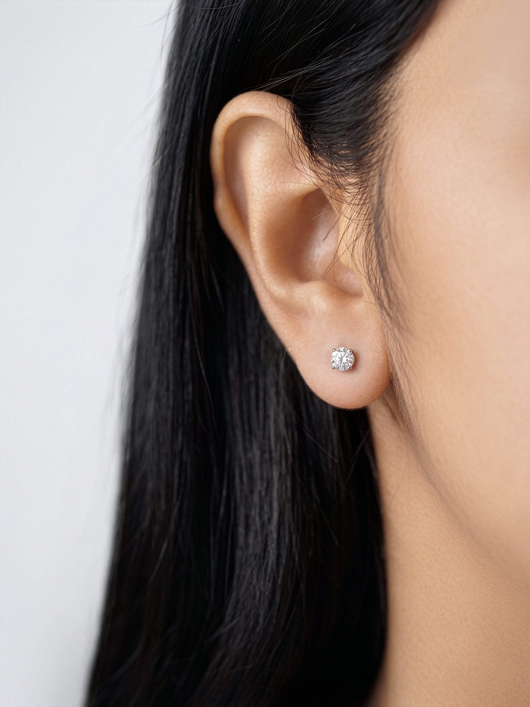Ivonna Solitaire Diamond 18K Gold Plated Women's Stud Earrings
