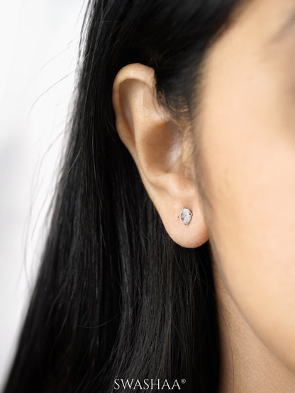 Ivonna Diamond Silver Stud Earrings