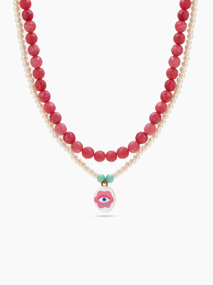 Ivy Eye Pink Women’s Layered Beaded Necklace