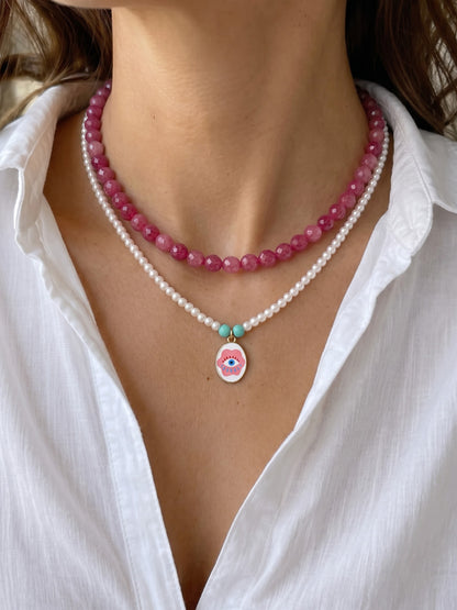 Ivy Eye Pink Women’s Layered Beaded Necklace