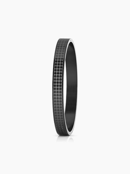 Jaden Grid Texture Black Men's Kada