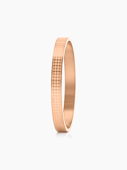 Jaden Grid Texture Rosegold Plated Men's Kada