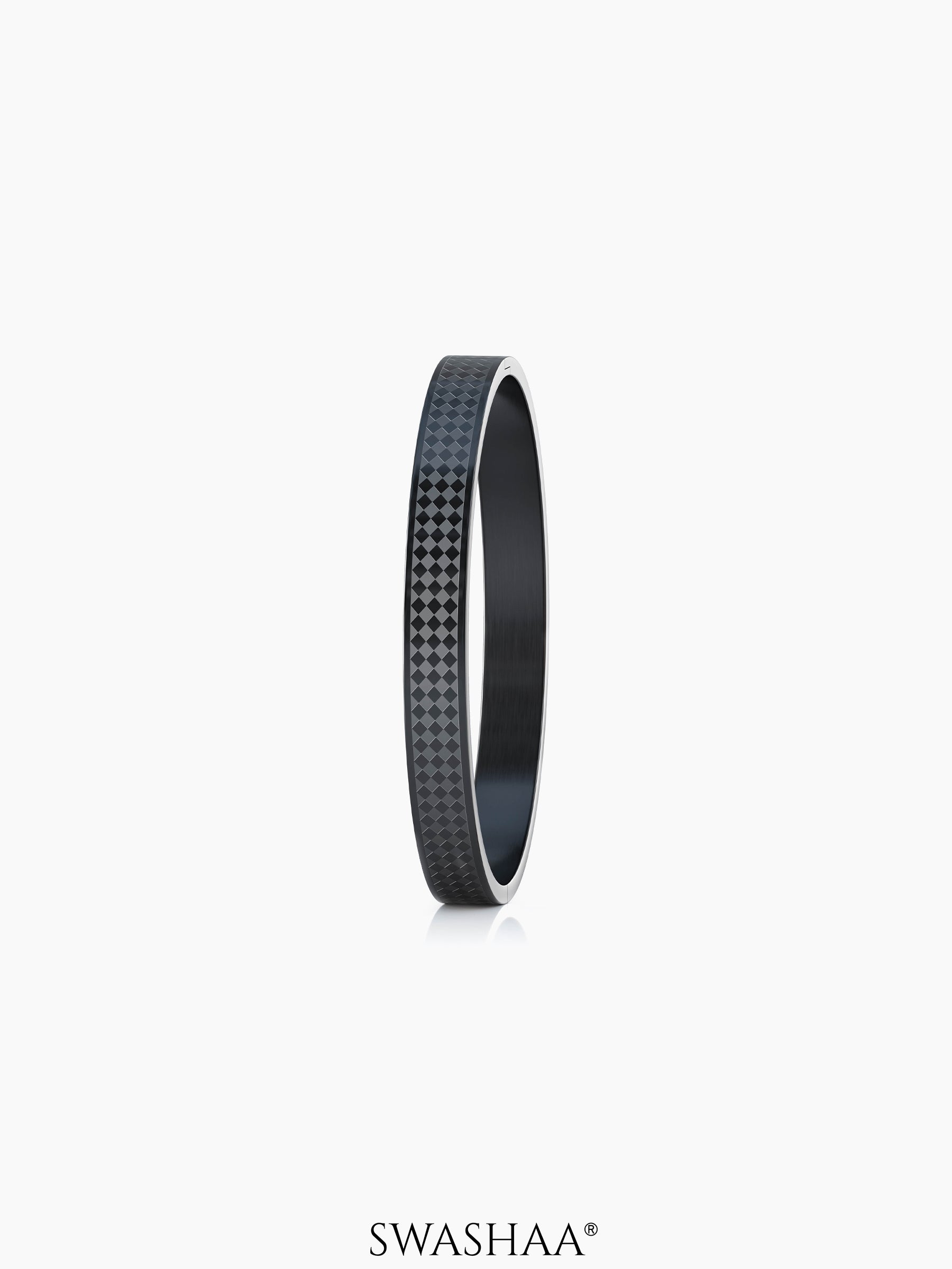 Jaden Grid Texture Black Men's Kada