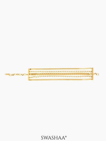 Janet Layered 18K Gold Plated Loose Snake Connel Chain Bracelet