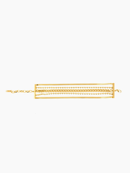 Janet Layered 18K Gold Plated Loose Snake Connel Chain Bracelet