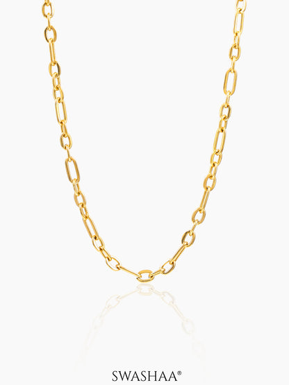 January Paperclip Links 18K Gold Plated Chain