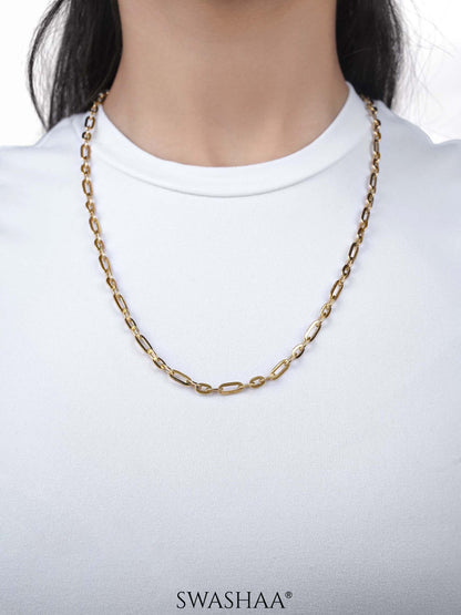 January Paperclip Links 18K Gold Plated Chain