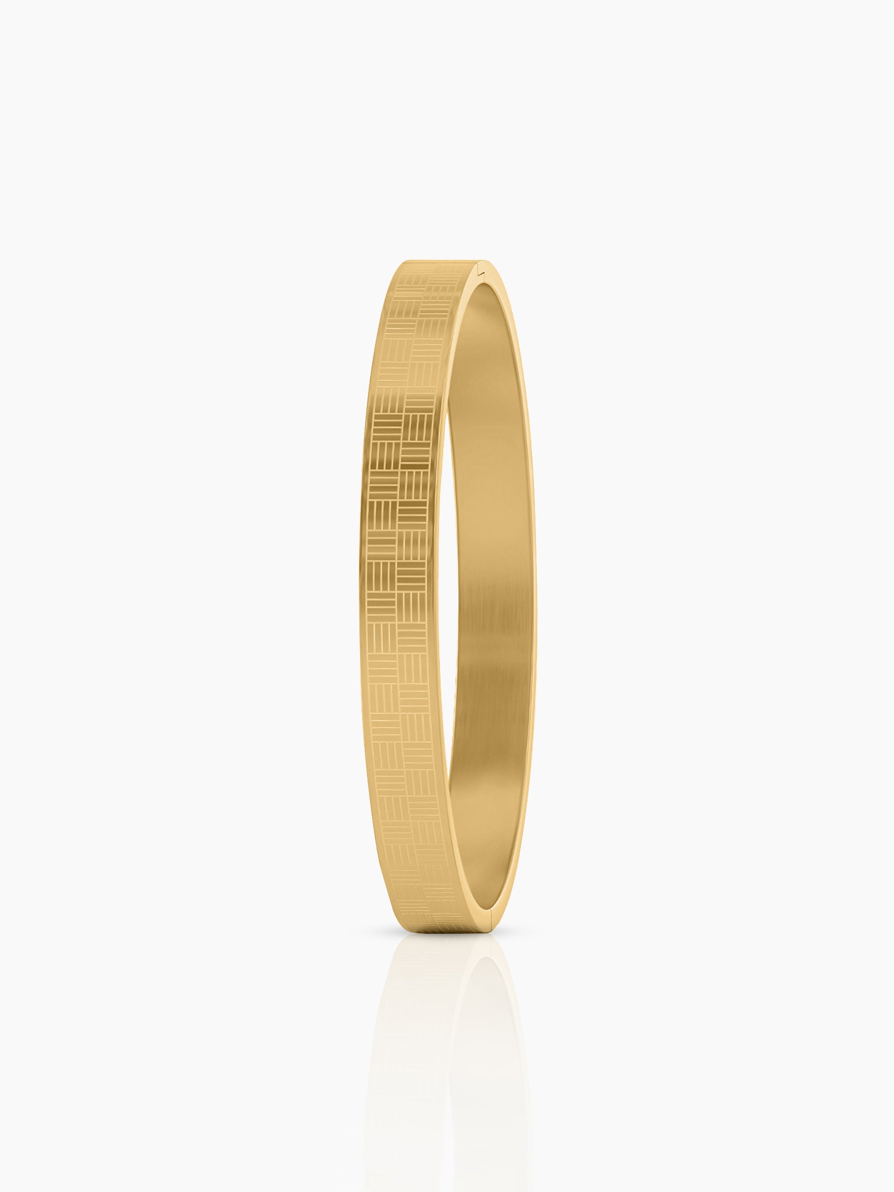 Jax Geometric Pattern 18K Gold Plated Men's Kada