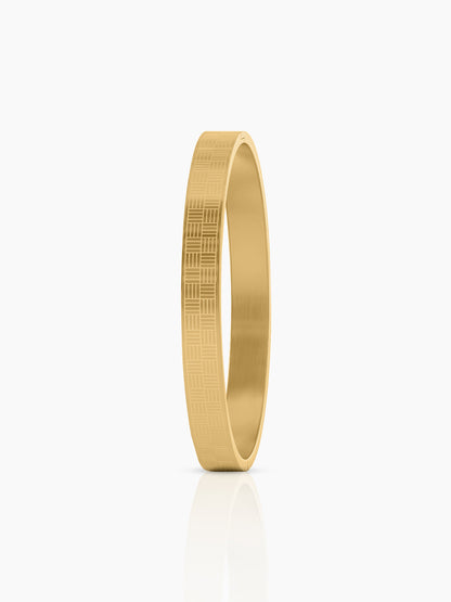 Jax Geometric Pattern 18K Gold Plated Men's Kada