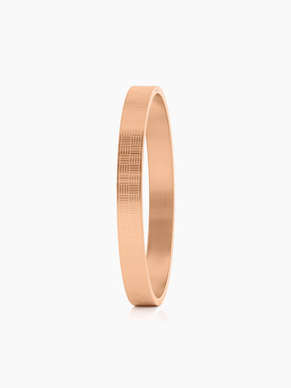 Jax Geometric Pattern Rosegold Plated Men's Kada