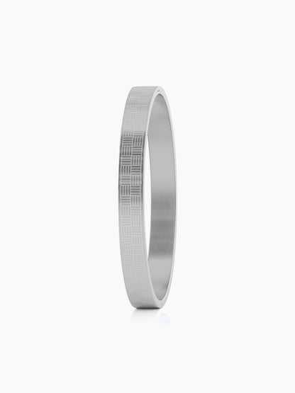 Jax Geometric Pattern Silver Men's Kada